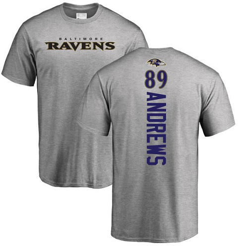 Men Baltimore Ravens Ash Mark Andrews Backer NFL Football #89 T Shirt